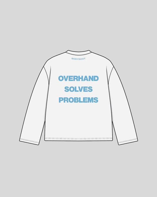 Overhand Solves Problems Longsleeve Babyblue/White