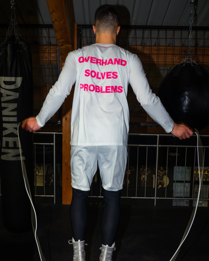 Overhand Solves Problems Longsleeve Pink/White