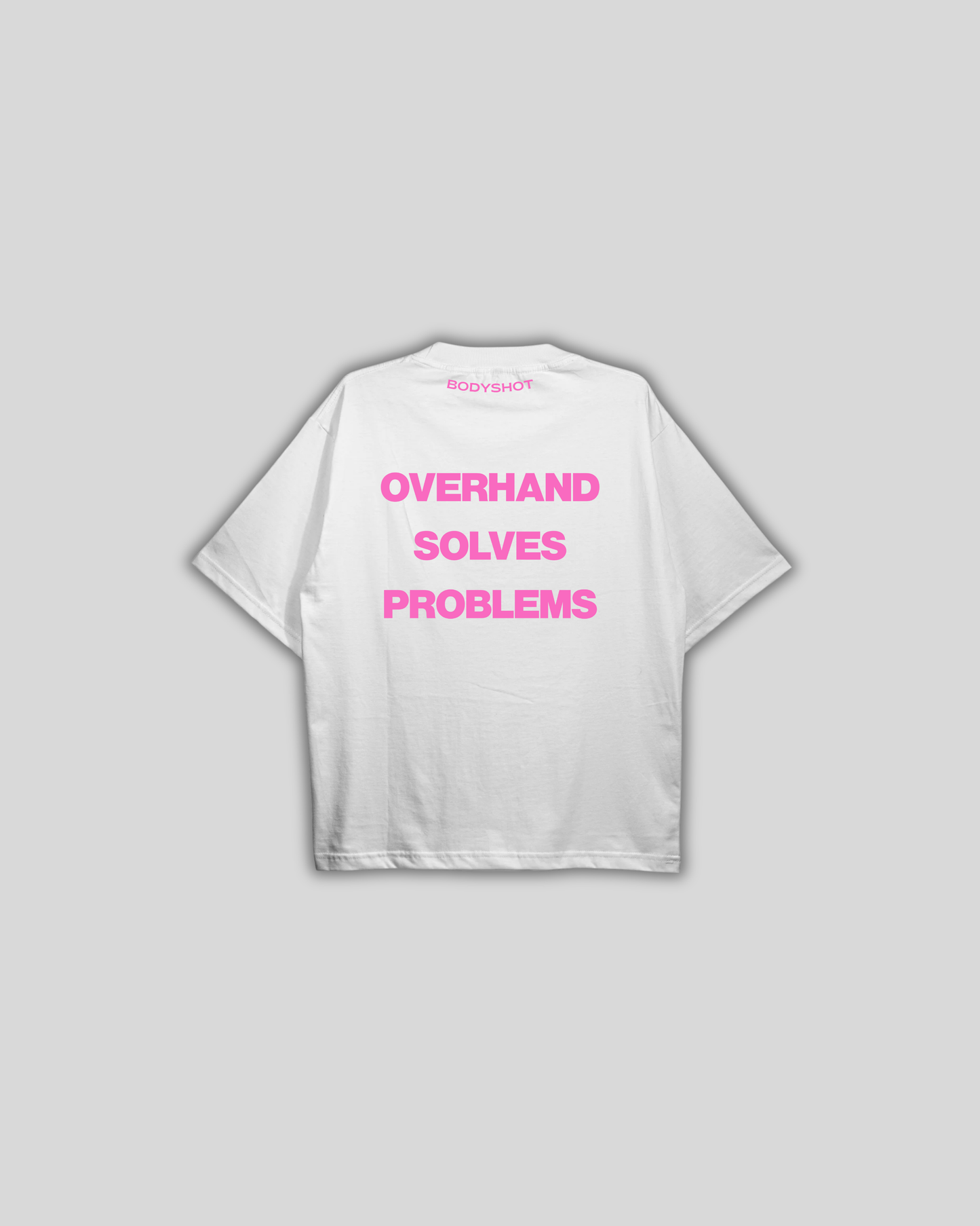 Overhand Solves Problems T-Shirt Pink/White