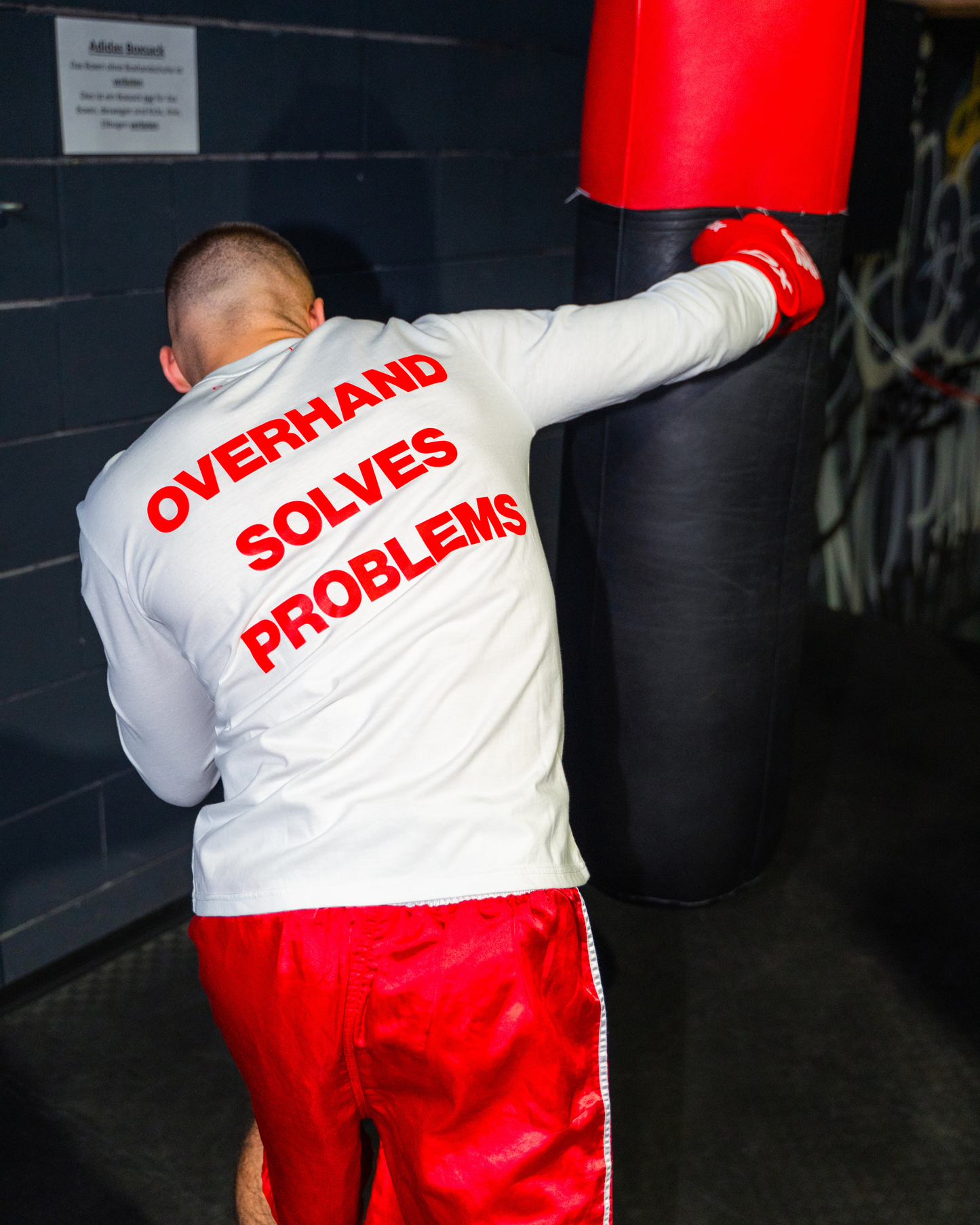 Overhand Solves Problems Longsleeve Red/White