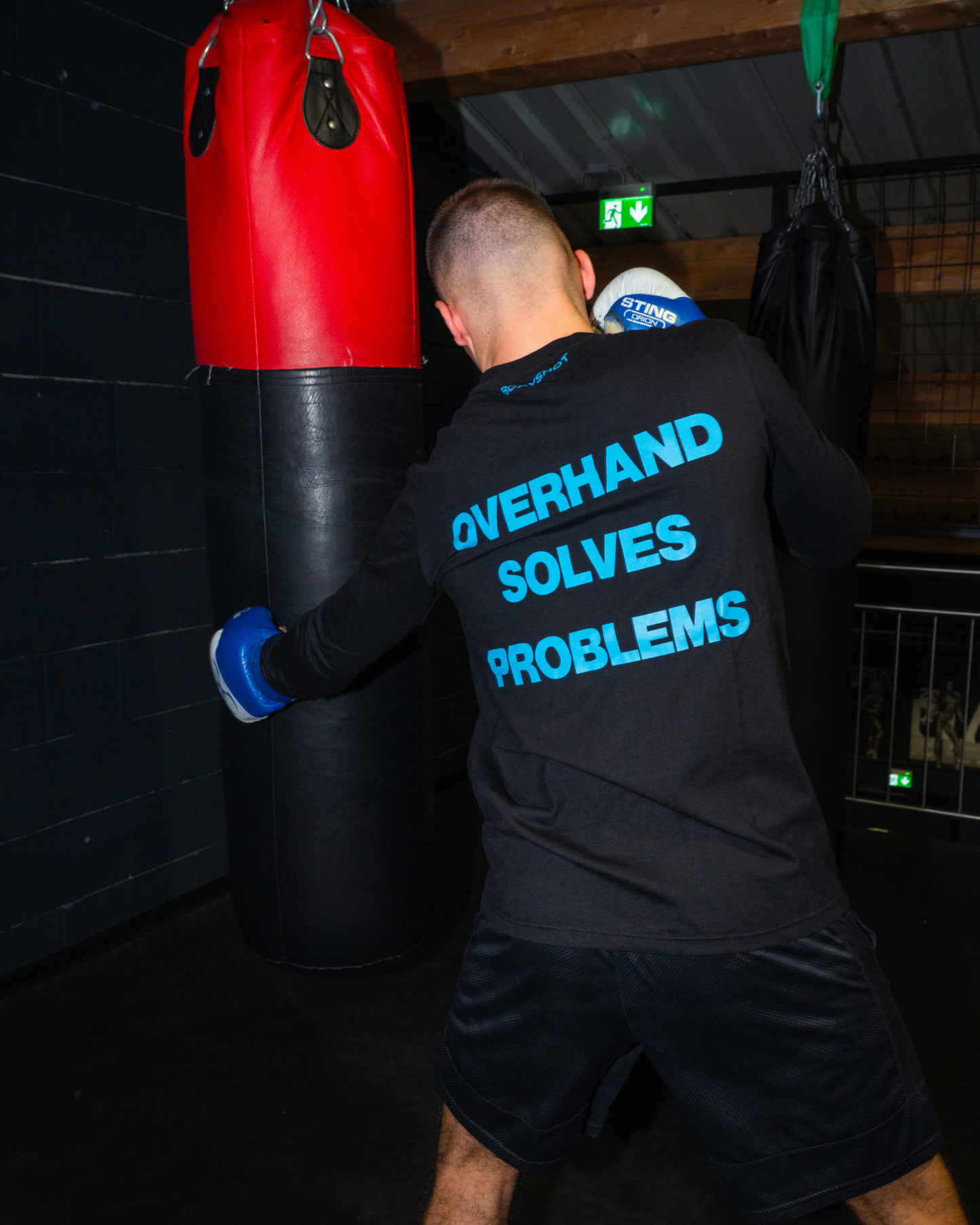 Overhand Solves Problems Longsleeve Babyblue/Black