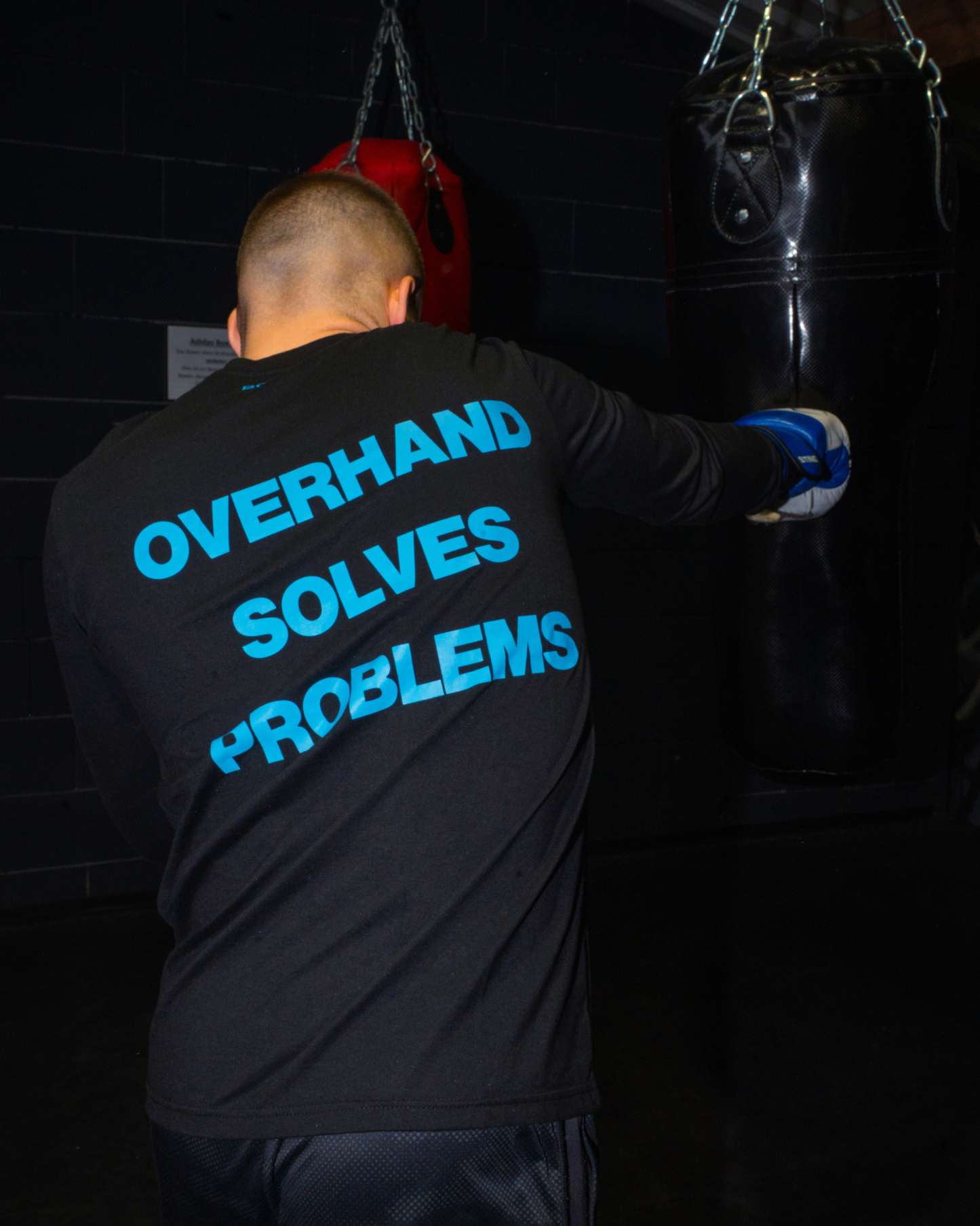 Overhand Solves Problems Longsleeve Babyblue/Black