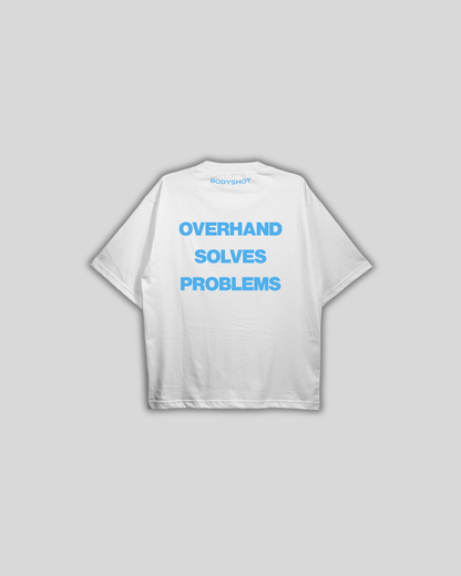 Overhand Solves Problems T-Shirt Babyblue/White