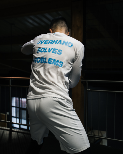 Overhand Solves Problems Longsleeve Babyblue/White