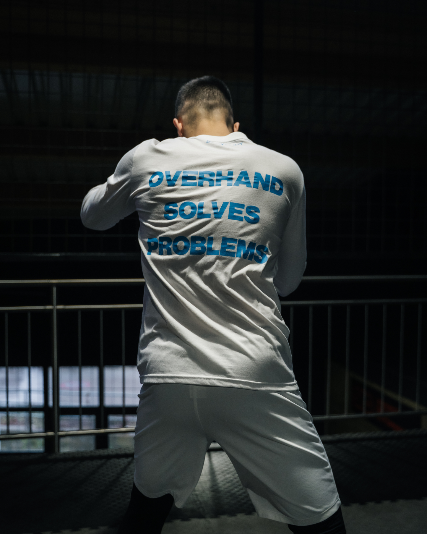 Overhand Solves Problems Longsleeve Babyblue/White