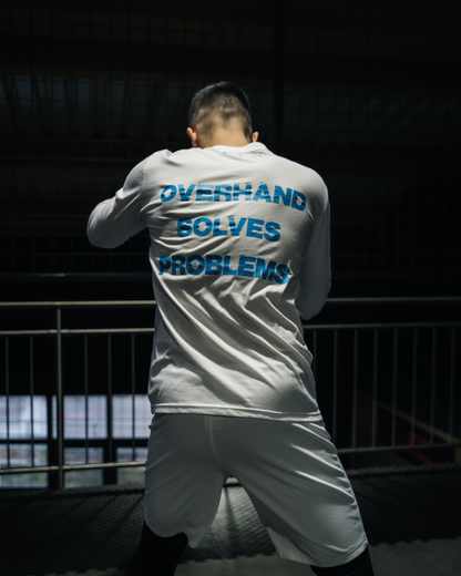 Overhand Solves Problems Longsleeve Babyblue/White
