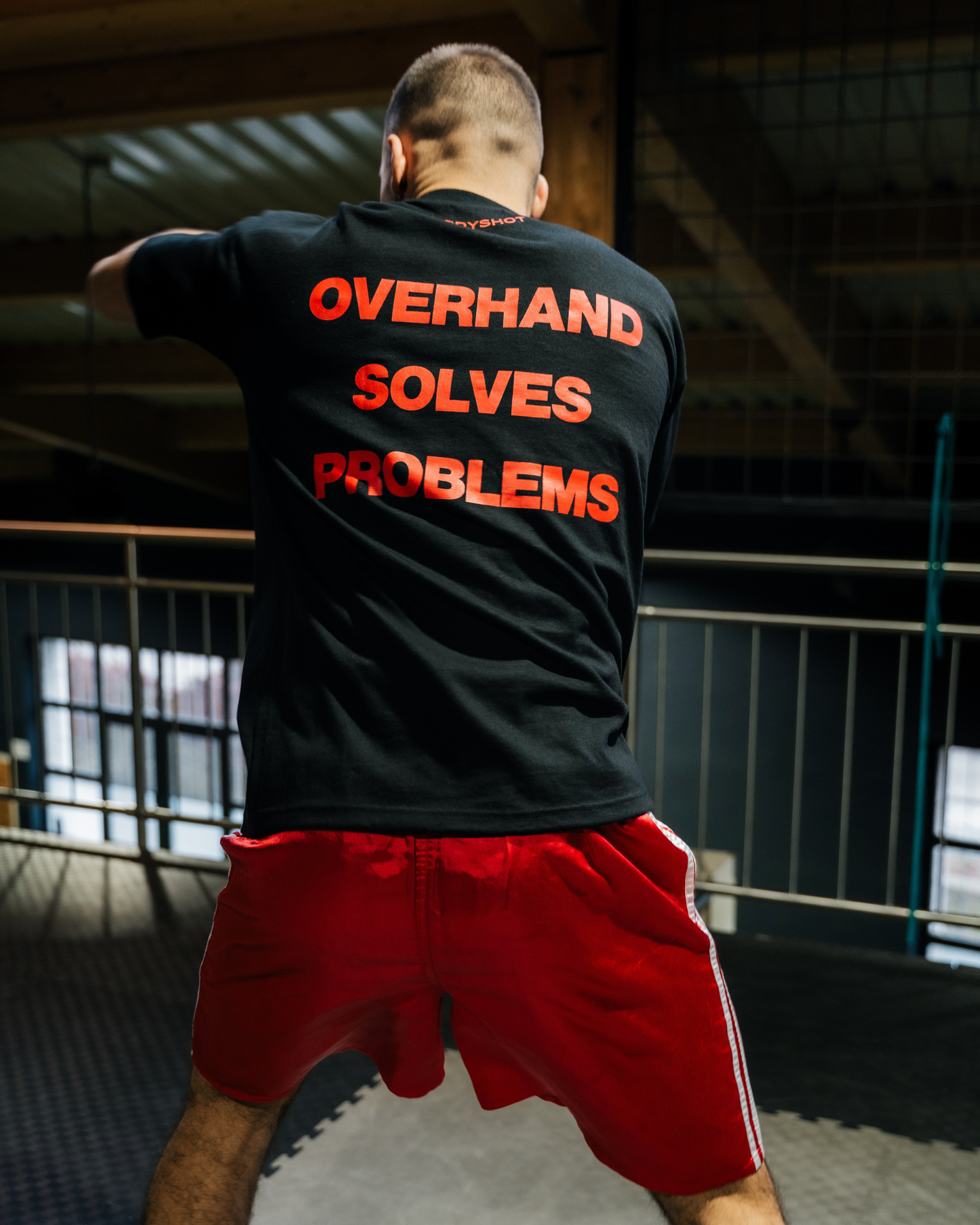 Overhand Solves Problems T-Shirt Red/Black