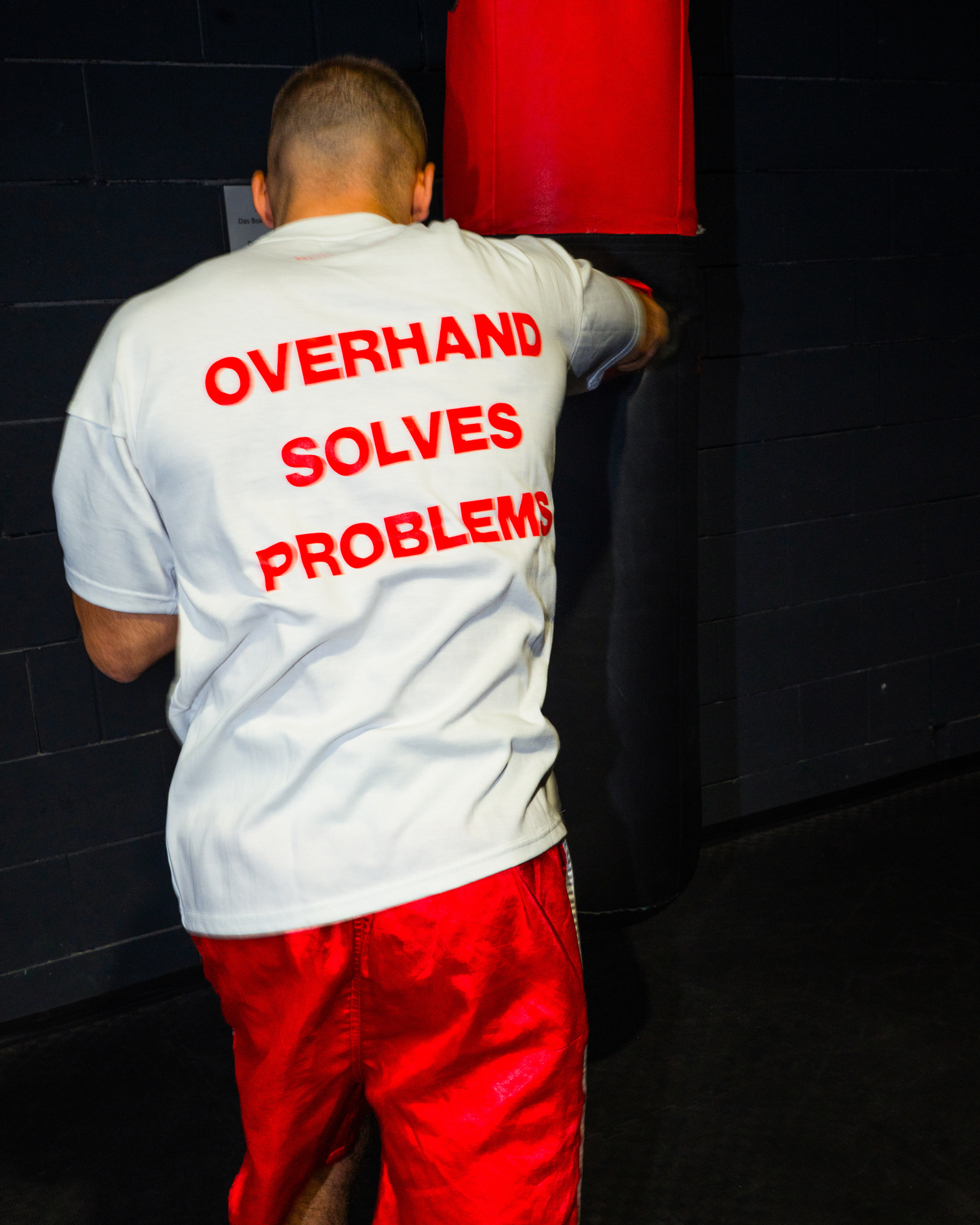 Overhand Solves Problems T-Shirt Red/White