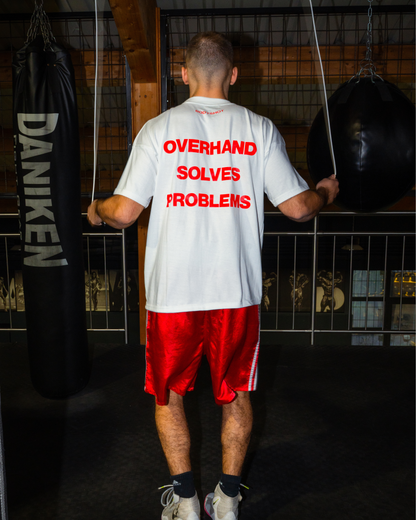 Overhand Solves Problems T-Shirt Red/White