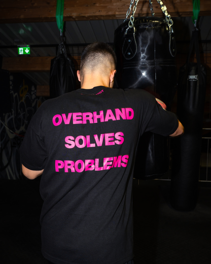 Overhand Solves Problems T-Shirt Pink/Black
