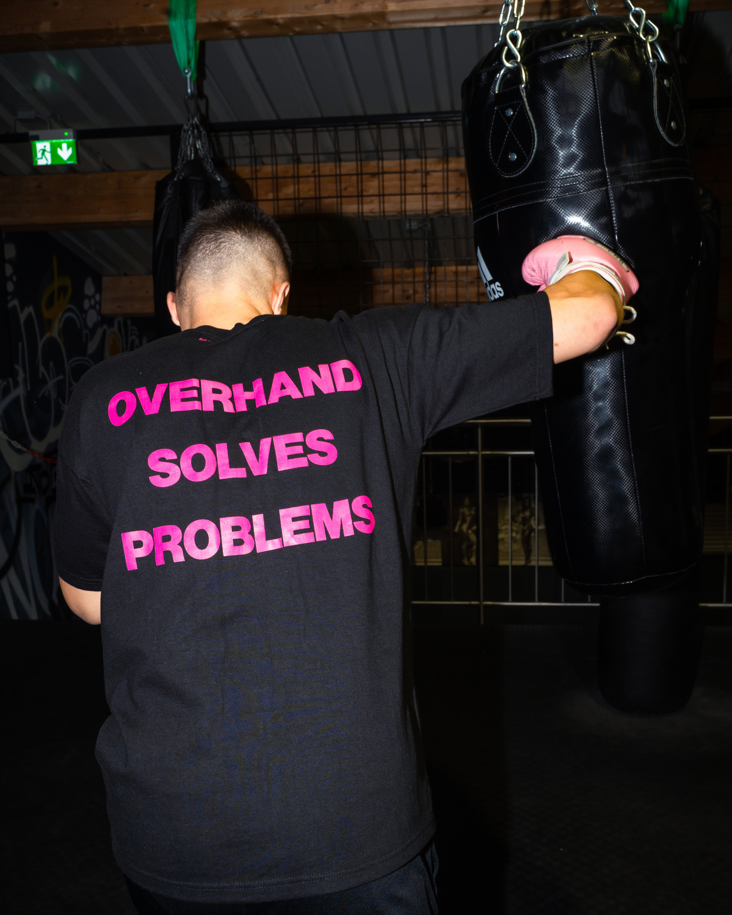 Overhand Solves Problems T-Shirt Pink/Black